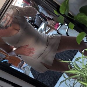Cream/Tan Workout Athletic Dress